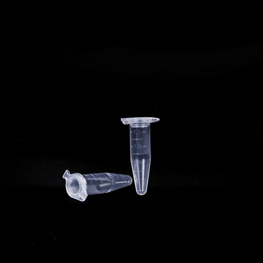[80-0015] BIOLOGIX 1.5ml CLEAR POLYPROPYLENE NON-STERILE (RNase & DNase FREE) CONICAL BOTTOM MICROCENTRIFUGE TUBES WITH SAFE LOCK CAP . TUBES HAVE FROSTED WRITING AREA AND MARKED GRADUATIONS